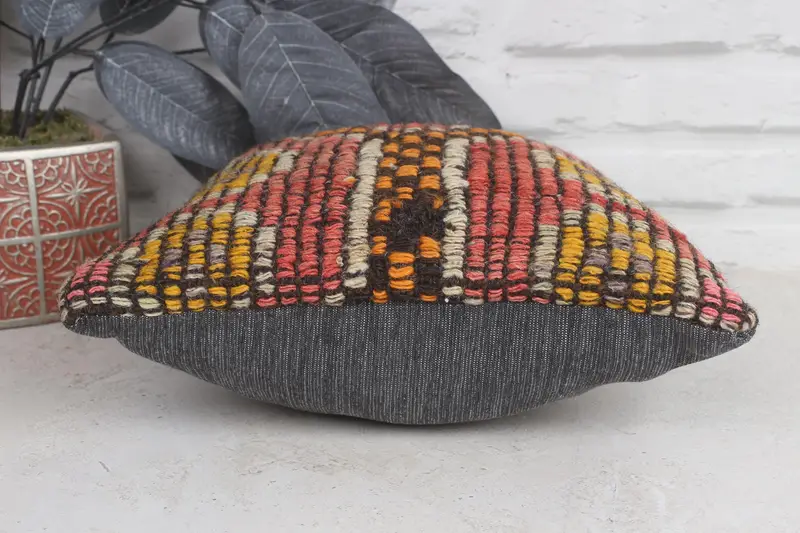 12x12 Red Pillow Sham, Interior Designer Pillow, Vintage Kilim Pillow, Kilim Pillow Cover, Cushion, One Of A Kind Cushion Case, Accent Cushion Case - 5