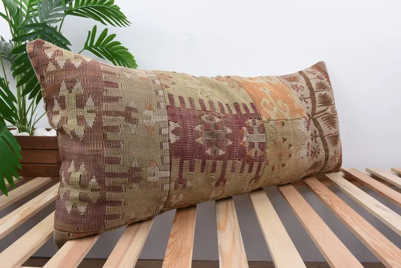Pillow for Couch, Ethnic Pillow Cover Pillow, Pillow Sham, Kilim Pillow, Kilim Cushion Sham, Couch Pillow Sham, 16x36 Red Pillow Cover - 4