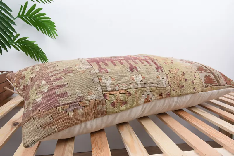 Pillow for Couch, Ethnic Pillow Cover Pillow, Pillow Sham, Kilim Pillow, Kilim Cushion Sham, Couch Pillow Sham, 16x36 Red Pillow Cover - 6