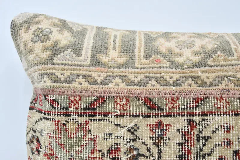 Vintage Pillow, 20x28 Beige Pillow Case, Vintage Kilim Pillow, Gift Pillow, Crochet Pattern Cushion, Pillow Case, Luxury Cushion Cover - 2