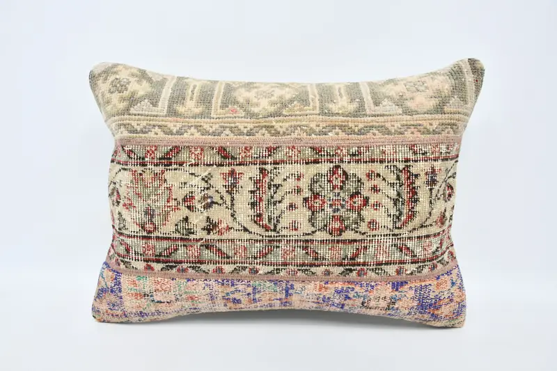 Vintage Pillow, 20x28 Beige Pillow Case, Vintage Kilim Pillow, Gift Pillow, Crochet Pattern Cushion, Pillow Case, Luxury Cushion Cover - 1