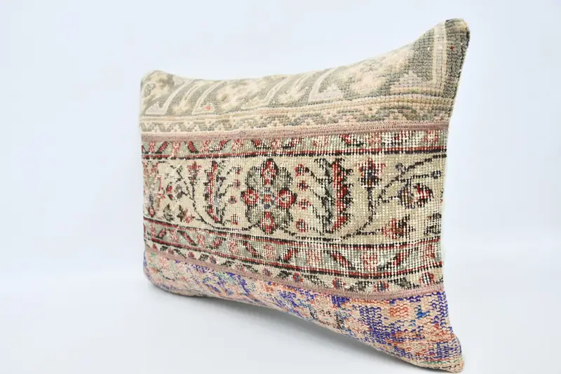 Vintage Pillow, 20x28 Beige Pillow Case, Vintage Kilim Pillow, Gift Pillow, Crochet Pattern Cushion, Pillow Case, Luxury Cushion Cover - 4