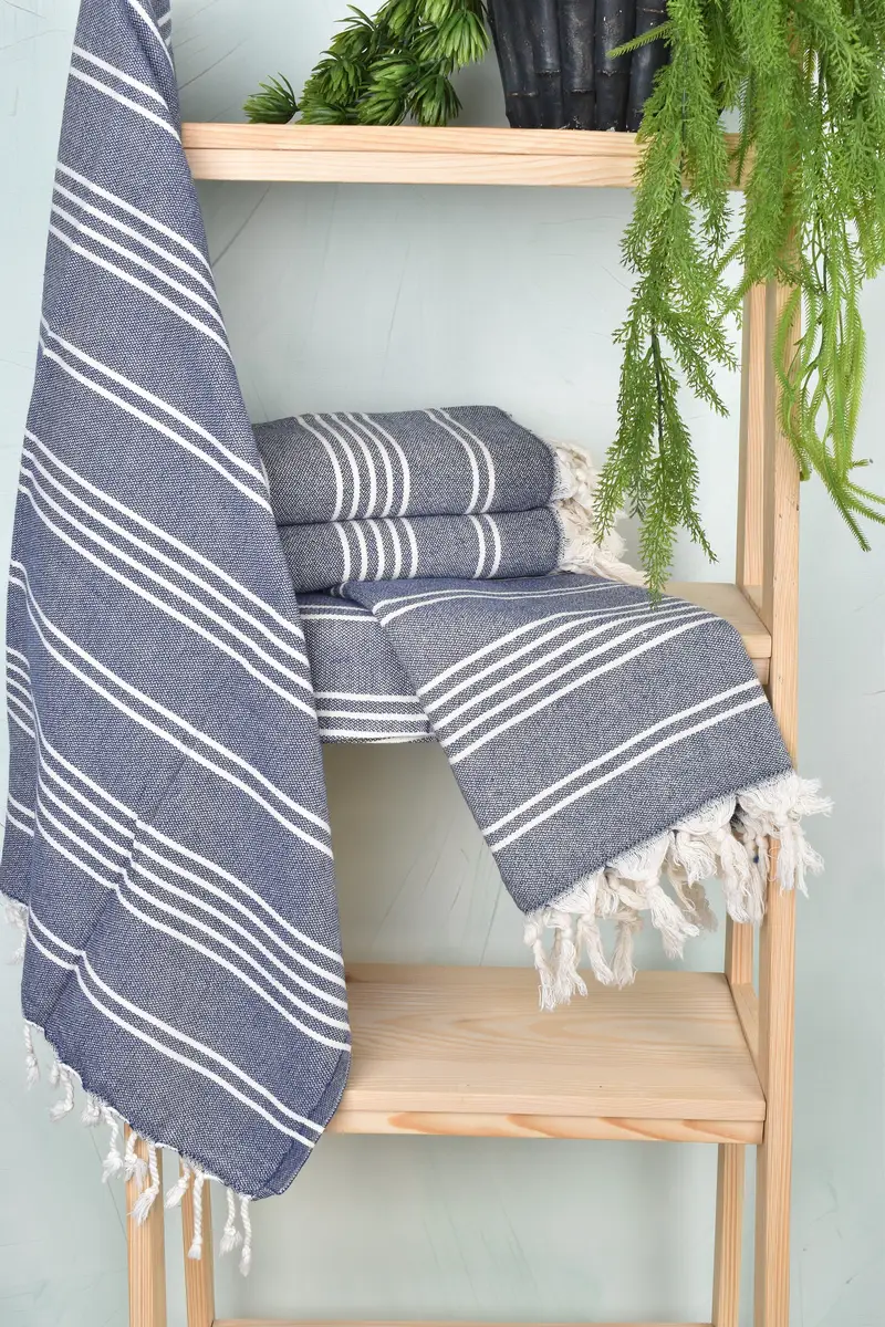 Quick-drying cotton Turkish beach towel, Wedding Gifts Towel, Bachelor Gifts, Bathroom Towel, Home Decor Gifts, 70x40 Cotton Striped Towel - 6