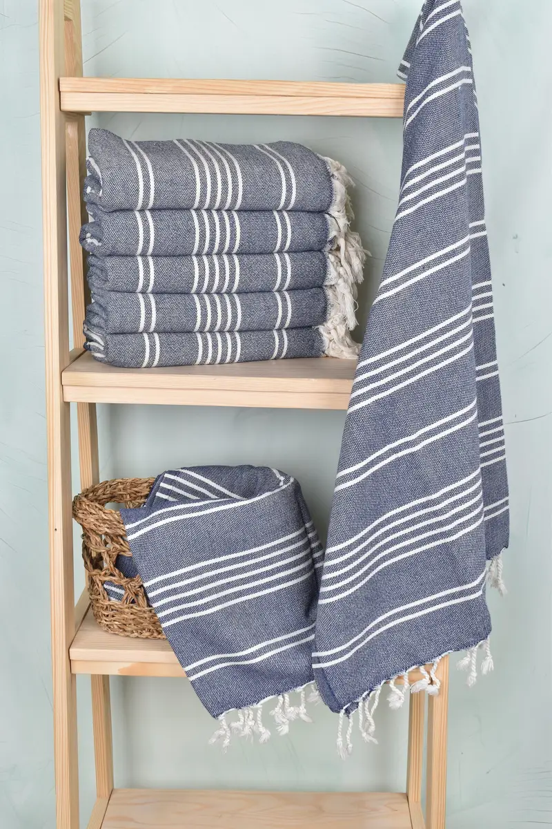 Quick-drying cotton Turkish beach towel, Wedding Gifts Towel, Bachelor Gifts, Bathroom Towel, Home Decor Gifts, 70x40 Cotton Striped Towel - 3