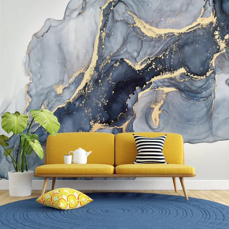 エレガントなプリント壁紙: モダンな大理石の豪華な室内装飾