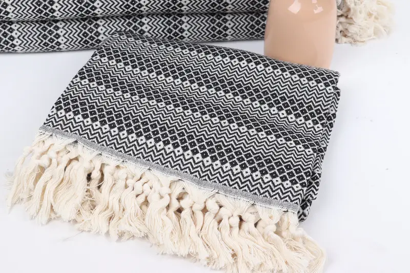 70x38 Cotton Diamond Towel, Lightweight towel, Bachelorette Party Favor, Turkish beach towel with fringe, Quick-Dry Beach Towel, Beach towel - 5