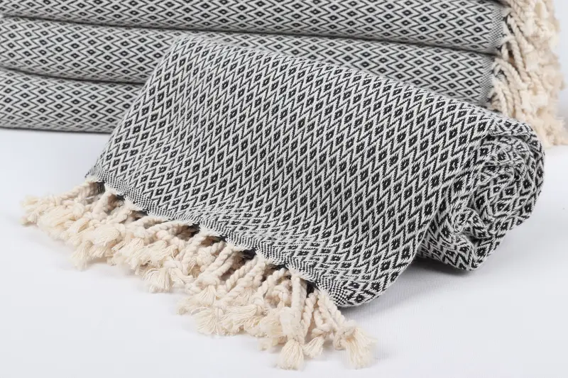 Anniversary Gift For Her, Bachelorette Party Decorations, Handwoven Turkish bath towel, 70x40 Cotton Diamond Towel, Beach towel, Quick-dry peshtemal - 4