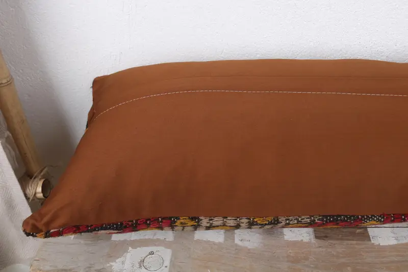 Handmade Kilim Cushion, Sofa Cushion Case, Pillow Sham, 12x36 Red Cushion, Couch Pillow Cover, Antique Pillows, Boho Pillow, Bohemian Cushion Pillow - 7