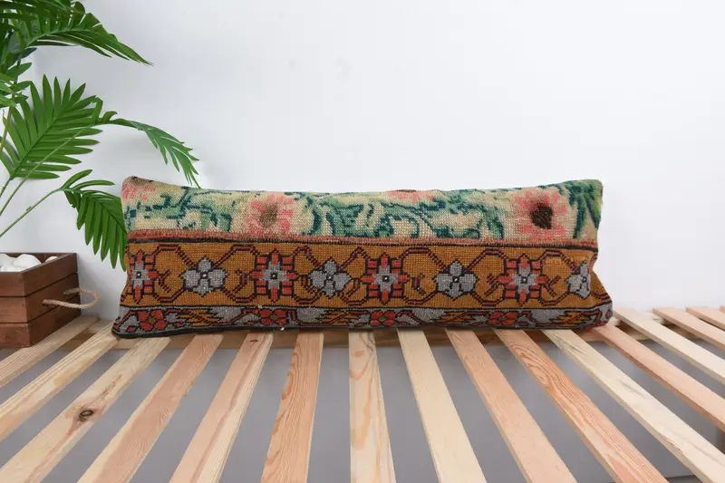 Kilim Pillow Cover, Cushion, Handmade Kilim Cushion, Vintage Pillow, Vintage Kilim Pillow Pillow Sham, Farmhouse Cushion, 12x36 Red Pillow - 1