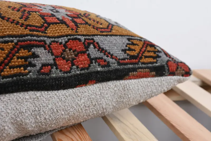 Kilim Pillow Cover, Cushion, Handmade Kilim Cushion, Vintage Pillow, Vintage Kilim Pillow Pillow Sham, Farmhouse Cushion, 12x36 Red Pillow - 7
