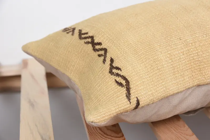 Ethnical Kilim Rug Pillow, Pillow Case, 12x36 Beige Pillow Case, Pattern Throw Pillow Cover, Handmade Kilim Cushion, Turkish Pillow, Neutral Cushion - 6