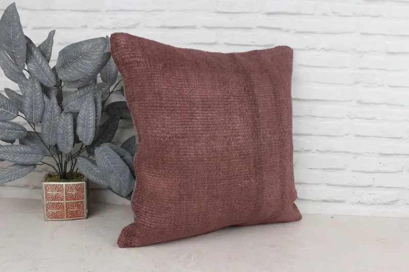 Vintage Pillow, 22x22 Brown Pillow Case, Antique Pillows, Boho Chic Pillow, Pillow Case, Outdoor Bolster Pillow Case, Vintage Kilim Pillow - 3