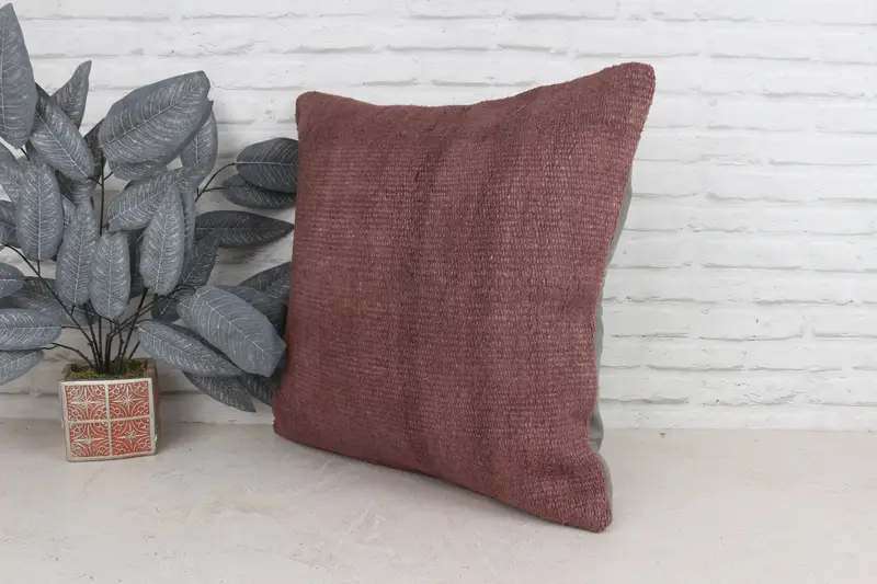 Vintage Pillow, 22x22 Brown Pillow Case, Antique Pillows, Boho Chic Pillow, Pillow Case, Outdoor Bolster Pillow Case, Vintage Kilim Pillow - 4