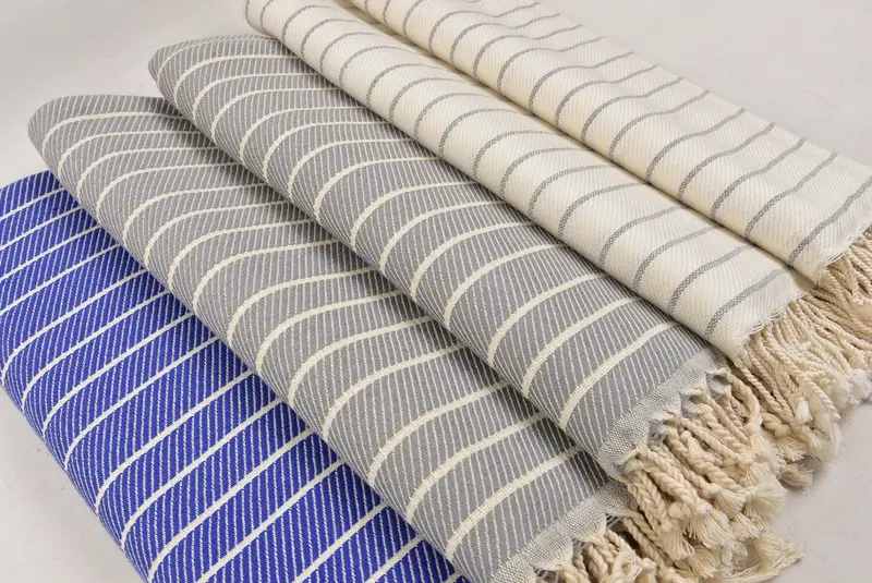 Lightweight towel, Quick-dry towel, 70x40 Bamboo Herringbone Towel, Unique Wedding Gift, Handmade Turkish hammam towel, Baby Boy Gift, Summer Gift - 6