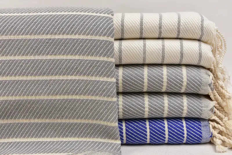 Lightweight towel, Quick-dry towel, 70x40 Bamboo Herringbone Towel, Unique Wedding Gift, Handmade Turkish hammam towel, Baby Boy Gift, Summer Gift - 1
