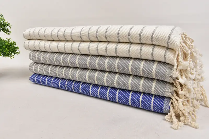 Lightweight towel, Quick-dry towel, 70x40 Bamboo Herringbone Towel, Unique Wedding Gift, Handmade Turkish hammam towel, Baby Boy Gift, Summer Gift - 3