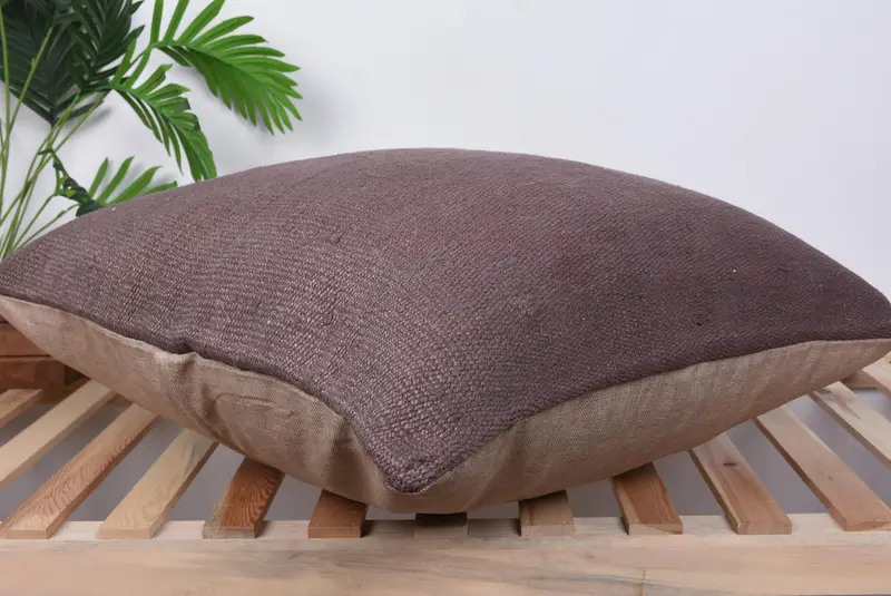 Cushion Case, Pillow for Couch, Pillow for Sofa, Ethnical Kilim Rug Pillow, Neutral Cushion, Handmade Cushion Case, 28x28 Brown Cushion - 6