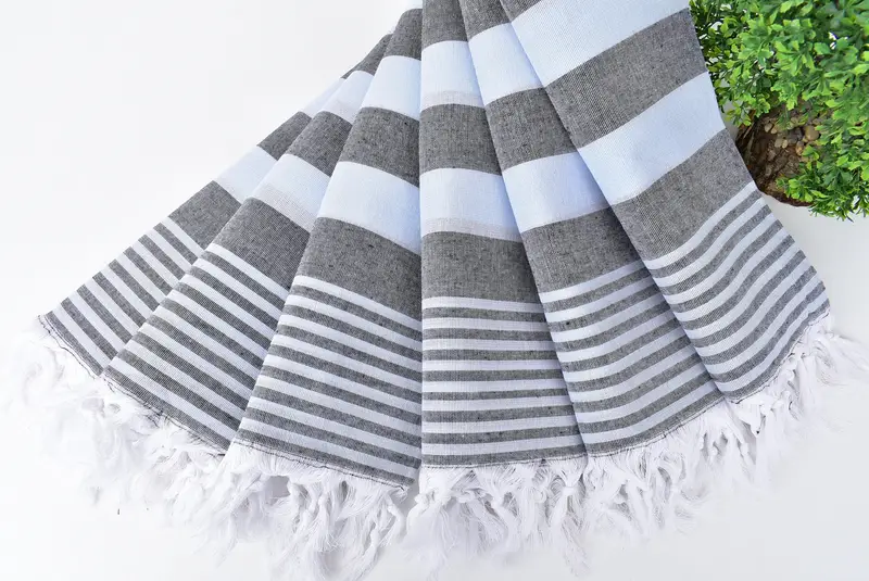 Handmade Gift, Gift For Bride, Beach Towel Gift, Turkish beach towel, Monogrammed Turkish Towel, Bachelorette Towel, 68x36 Cotton Striped Towel - 4