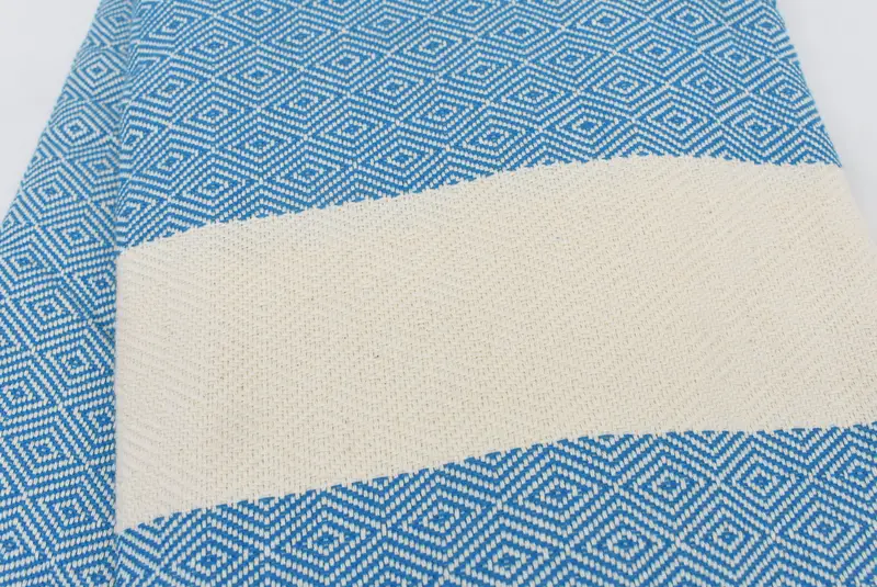 Turkish Blanket, Woven Blanket, Bridesmaid Gifts, Organic Throw, Wedding Gift Ideas, 92x80 Cotton Diamond Towel, Turkish Tablecloth, Shower Curtain - 6