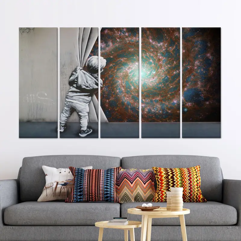 Phantom Galaxy Uzay Görünümü: Trendy Baskılı Kanvas Tablo