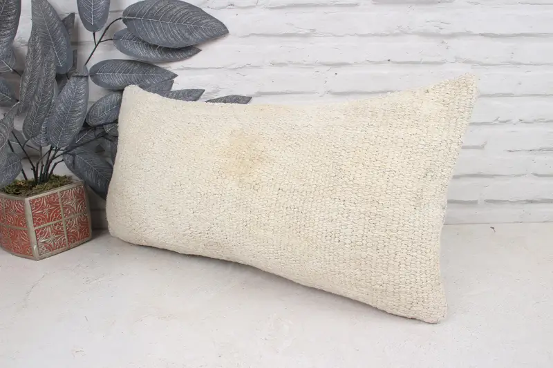 Cushion Case, Home Decor Pillow, Vintage Pillow, Nautical Throw Cushion Cover, 12x24 White Cushion Cover, Vintage Kilim Throw Pillow - 4