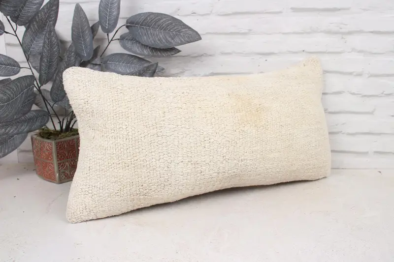 Cushion Case, Home Decor Pillow, Vintage Pillow, Nautical Throw Cushion Cover, 12x24 White Cushion Cover, Vintage Kilim Throw Pillow - 3