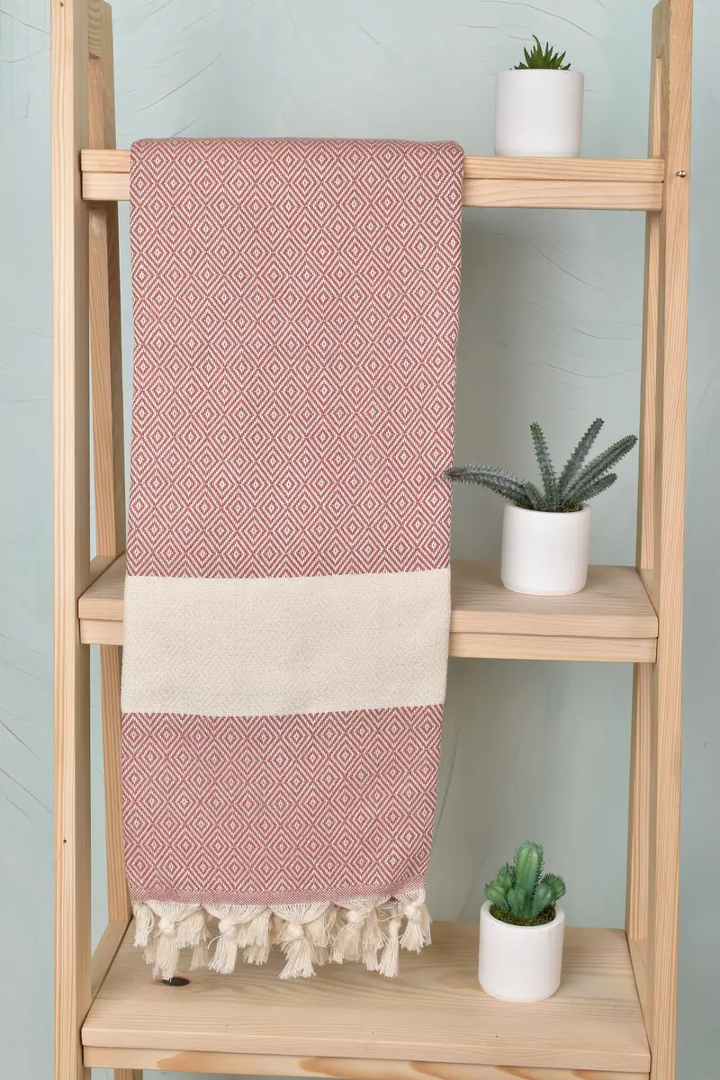Sand-resistant Turkish towel for the beach, Organic Turkish towel, 70x40 Cotton Diamond Towel, Lightweight Turkish towel, Bridal Gifts, Bath towel - 8