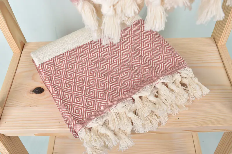 Sand-resistant Turkish towel for the beach, Organic Turkish towel, 70x40 Cotton Diamond Towel, Lightweight Turkish towel, Bridal Gifts, Bath towel - 5