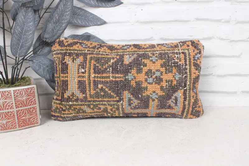Meditation Pillow Sham, 8x16 Blue Pillow, Kilim Pillow Cover, Outdoor Cushion, Turkish Kilim Pillow, Turkish Pillow, Ikat Cushion Case, Pillow - 1