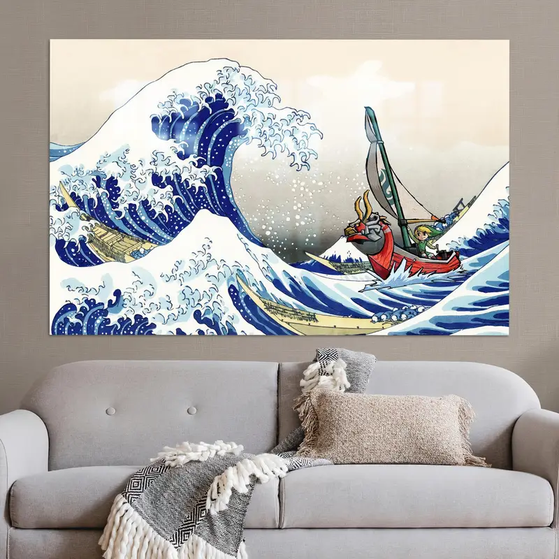 Zarif Baskılı Cam: Windwaker Dalgalı Deniz Manzarası Tasarımı