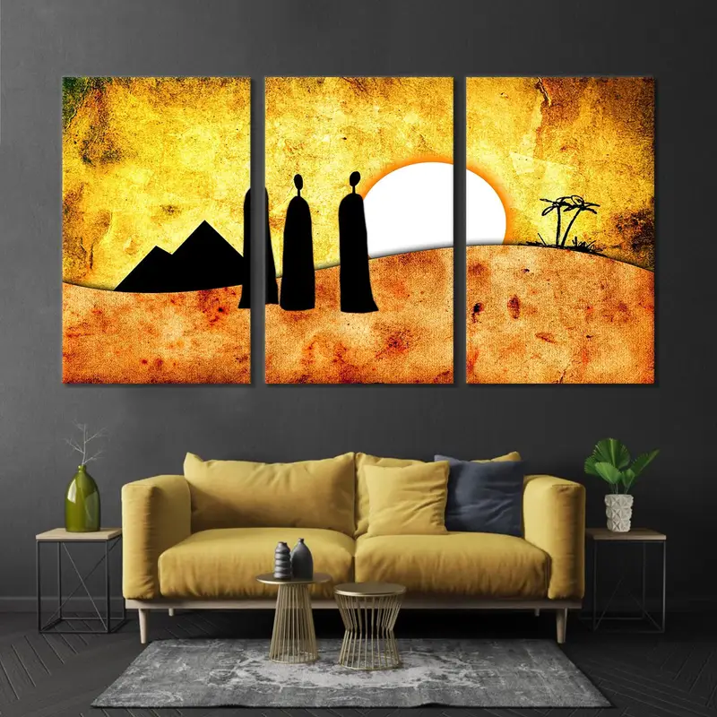 African Retro Art, African Artwork, African Painting, African Woman Art, Ethnic Retro Decor, Wall Art Canvas, African Silhouette Wall Art, - 2