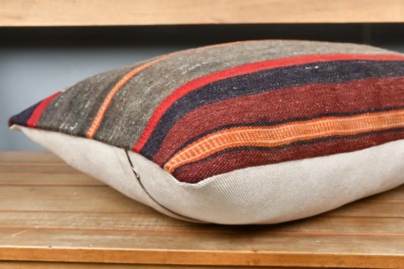 Boho Pillow Sham Cover, Bright Pillow Cover, 16x24 Gray Cushion Case, Pillow, Antique Pillows, Handmade Kilim Cushion, Wholesale Cushion Case - 4