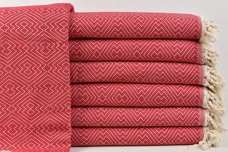 Custom Blanket, Turkish Bedspread, Gift For Her, Boho Throw Blankets, 92x80 Cotton Diamond Towel, Wedding Anniversary Gift, Decorative Blanket - 1