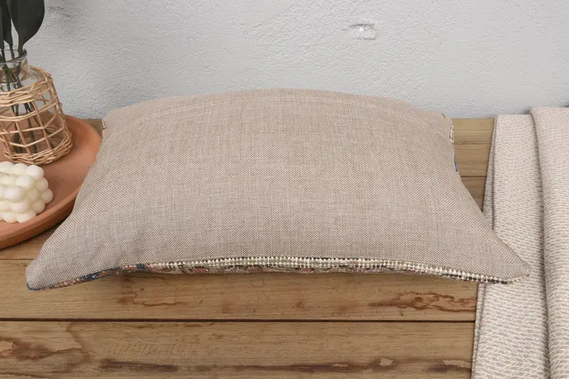 Vintage Throw Pillow Cover, Boho Pillow Sham Cover, 12x20 Pink Pillow, Neutral Pillow Sham, Antique Pillows, Pillow for Sofa, Pillow Cover - 6