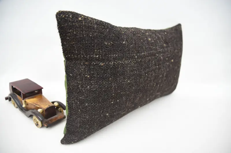 Living Room Throw Pillow Sham, Turkish Pillow, Seat Pillow, Gift Pillow, Cushion Case, Antique Pillows, 12x20 Brown Pillow Sham - 2