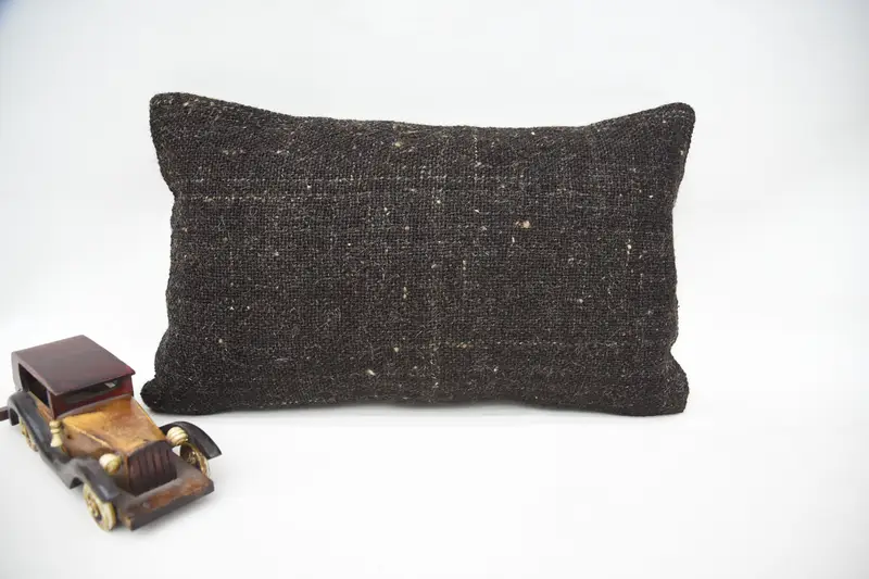 Living Room Throw Pillow Sham, Turkish Pillow, Seat Pillow, Gift Pillow, Cushion Case, Antique Pillows, 12x20 Brown Pillow Sham - 4