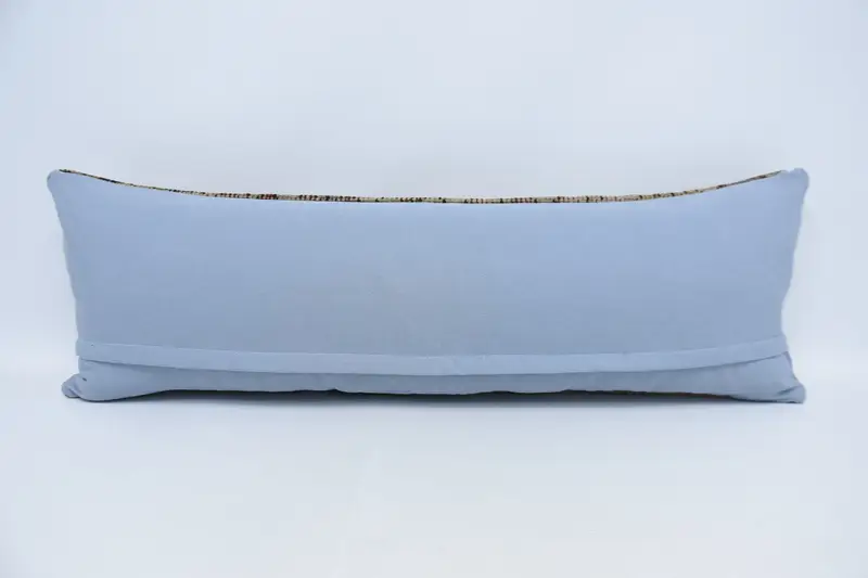 Knitted Cushion, Seat Cushion, Nomadic Pillow Sham, Kilim Pillow Cover, Pillow, Vintage Pillow, Throw Kilim Pillow, 16x48 Beige Cushion Cover - 6