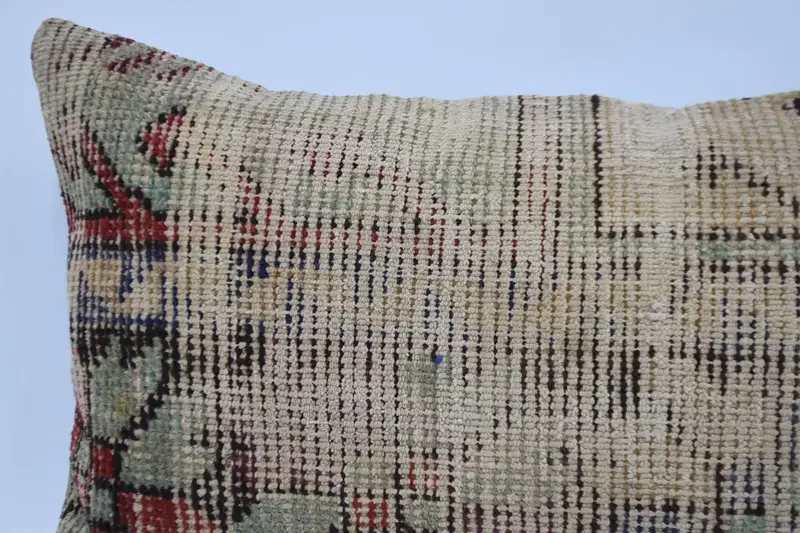 Knitted Cushion, Seat Cushion, Nomadic Pillow Sham, Kilim Pillow Cover, Pillow, Vintage Pillow, Throw Kilim Pillow, 16x48 Beige Cushion Cover - 2