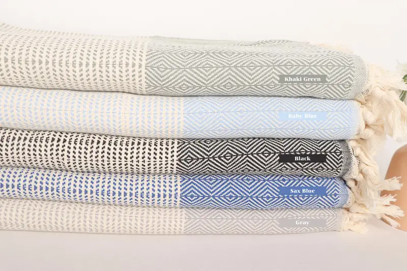 80x70 Cotton Diamond Towel, Decorative Blanket, Personalized Bridesmaid Gift, Bedspread, Woven Throw Blanket, Bachelorette Party Items - 1