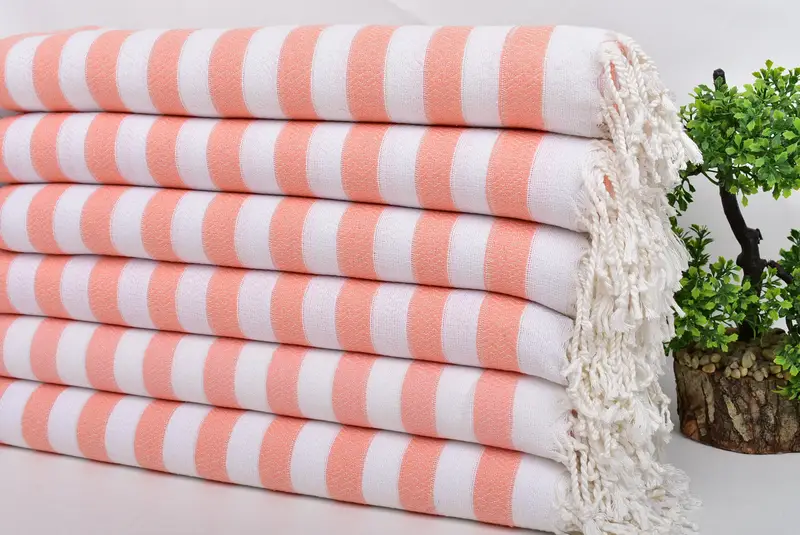 Wedding Towel, Quick-Dry Beach Towel, Bachelor Towel, 70x36 Cotton Striped Towel, Organic Turkish towel, Bridal Shower Favor, Gifts For Him - 3