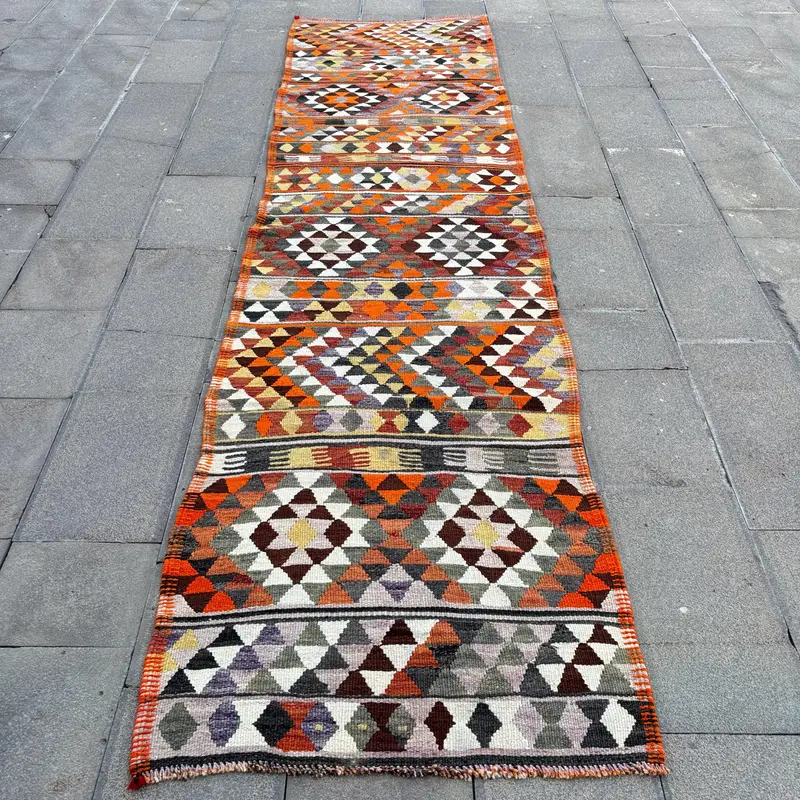 Turuncu Ombré Halı, 3x3,3 ft Canlı Dekor