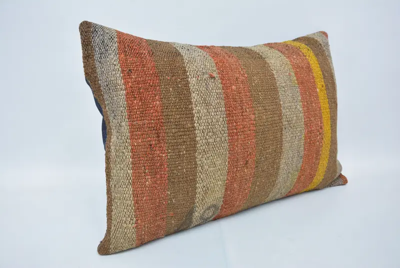 Cotton Pillow, Home Decor Pillow, Vintage Pillow, Boho Pillow Sham Cover, 16x24 Brown Pillow Sham, Crochet Pattern Cushion Cover, Cushion Cover - 3