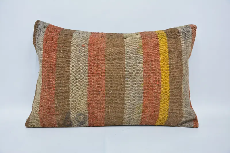 Cotton Pillow, Home Decor Pillow, Vintage Pillow, Boho Pillow Sham Cover, 16x24 Brown Pillow Sham, Crochet Pattern Cushion Cover, Cushion Cover - 1