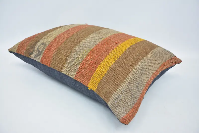 Cotton Pillow, Home Decor Pillow, Vintage Pillow, Boho Pillow Sham Cover, 16x24 Brown Pillow Sham, Crochet Pattern Cushion Cover, Cushion Cover - 6