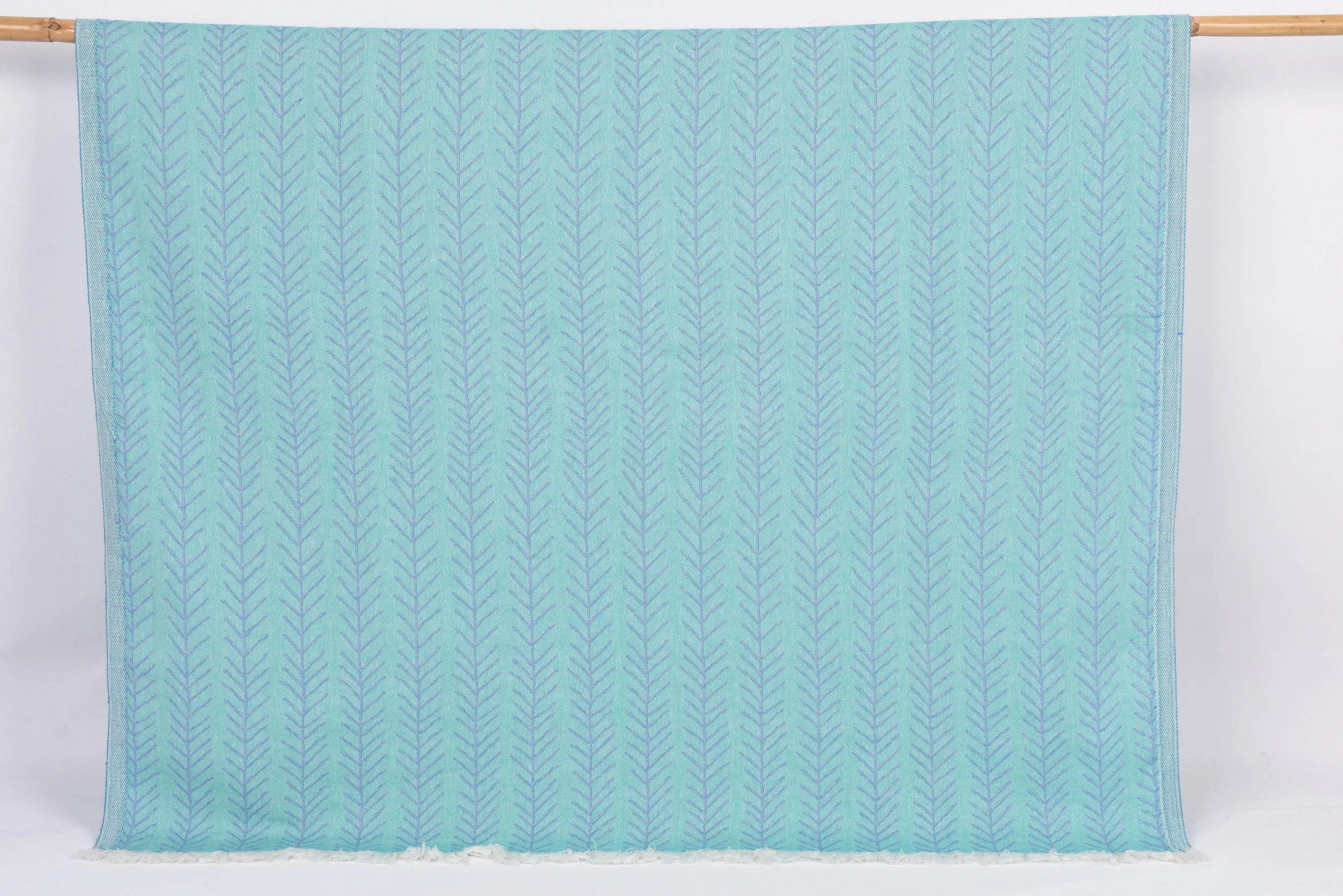 Bachelorette Party Gift Turkish Cotton Towel Turquoise-Sax Blue Floral, 70x36 Inches - 1