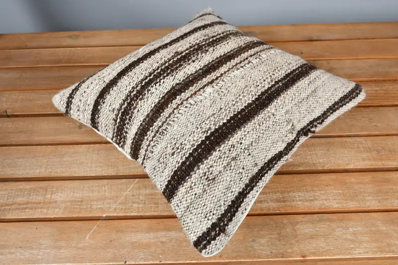 Vintage Kilim Throw Pillow, Southwestern Pillow Case, Antique Pillows, Kilim Cushion Sham, 12x12 Beige Cushion Case, Cushion Case - 2