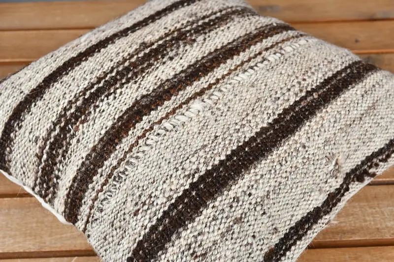 Vintage Kilim Throw Pillow, Southwestern Pillow Case, Antique Pillows, Kilim Cushion Sham, 12x12 Beige Cushion Case, Cushion Case - 3