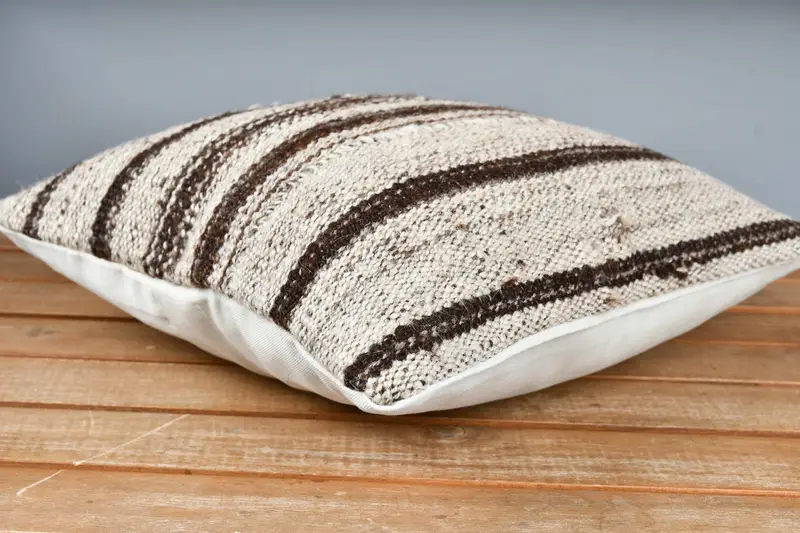 Vintage Kilim Throw Pillow, Southwestern Pillow Case, Antique Pillows, Kilim Cushion Sham, 12x12 Beige Cushion Case, Cushion Case - 4