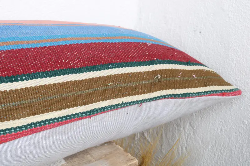 Pillow for Couch, Anatolian Pillow Case, Handmade Throw Cushion Cover, Vintage Pillow, 16x48 Blue Cushion Cover, Boho Pillow, Pillow Cover - 5