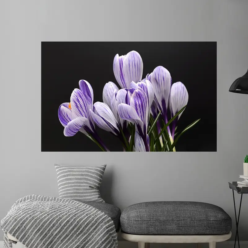Elegant Purple Crocus Lover Printed Glass - Modern Luxury Design